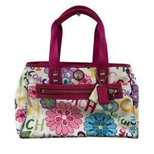 Rare Coach Pink and White Floral Bag
